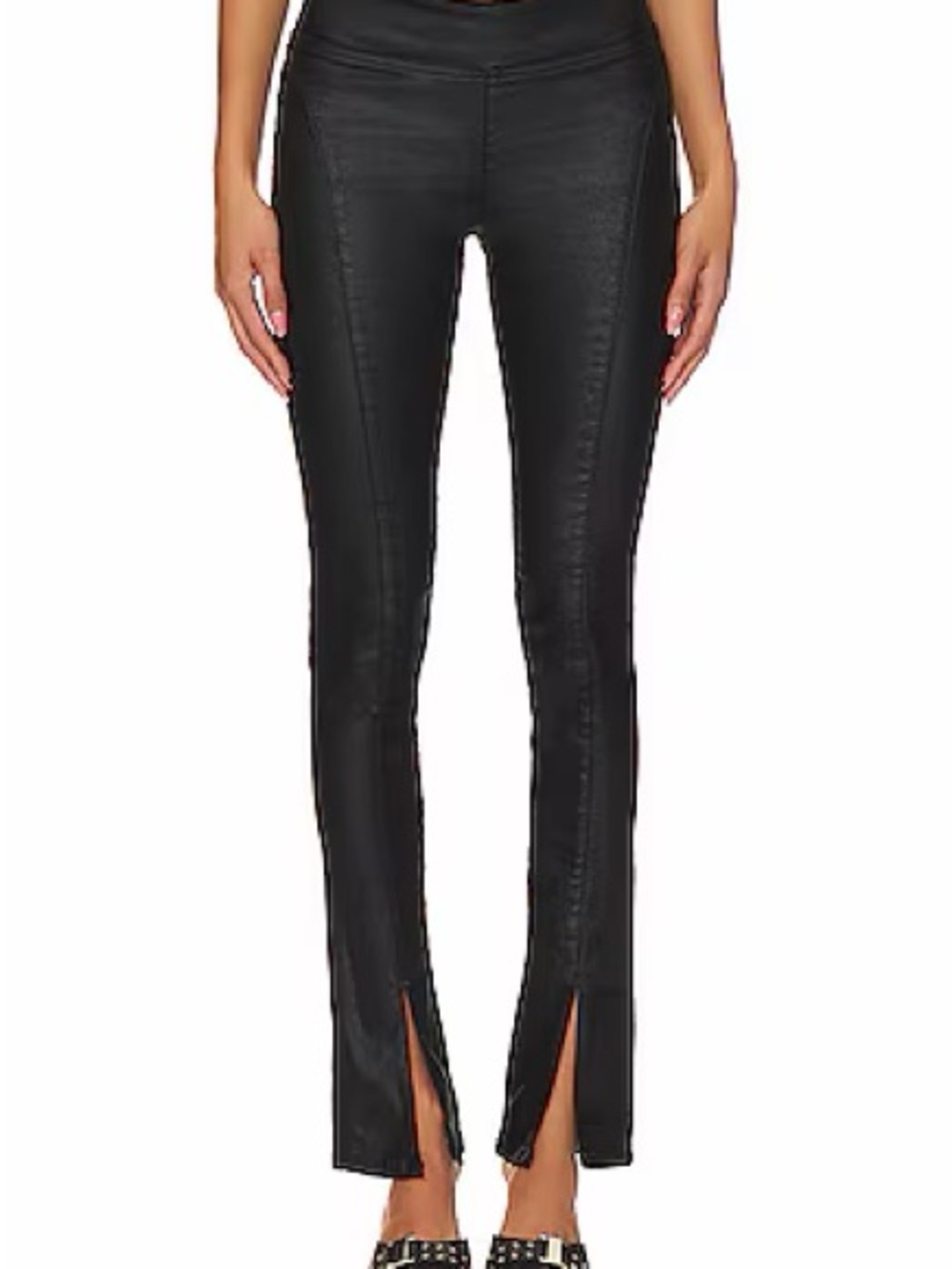 Free People x We The Free Double Dutch Coated Pull On Pants in Etheral Black
